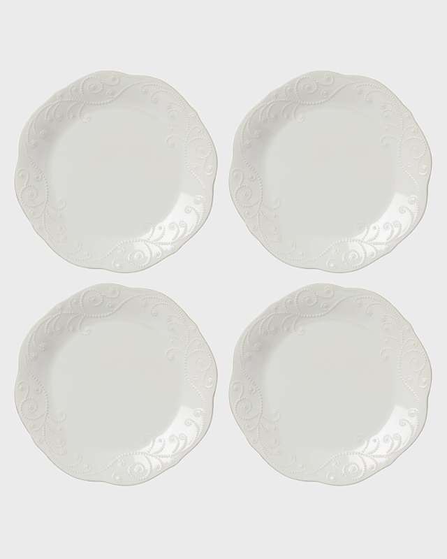 French Perle Dinner Plates, Set of 4